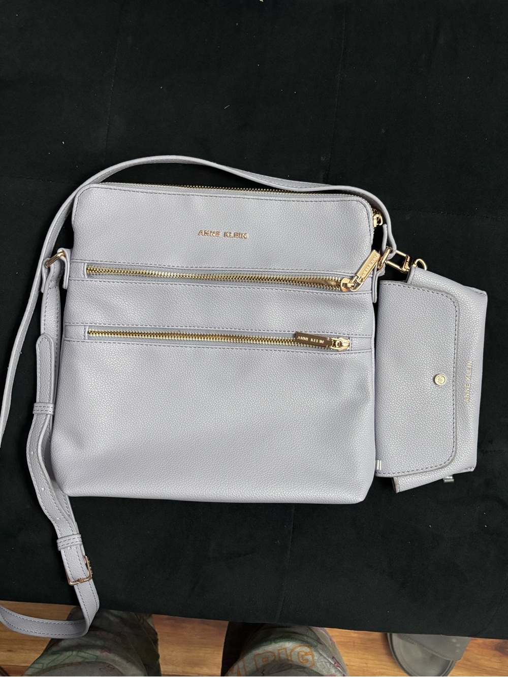 Anne Klein Lavender Crossbody with Matching glasses Pouch